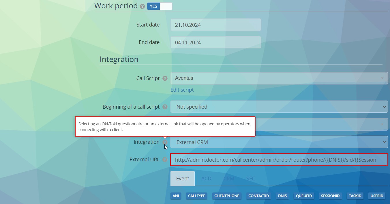 CRM externo en llamadas automáticas