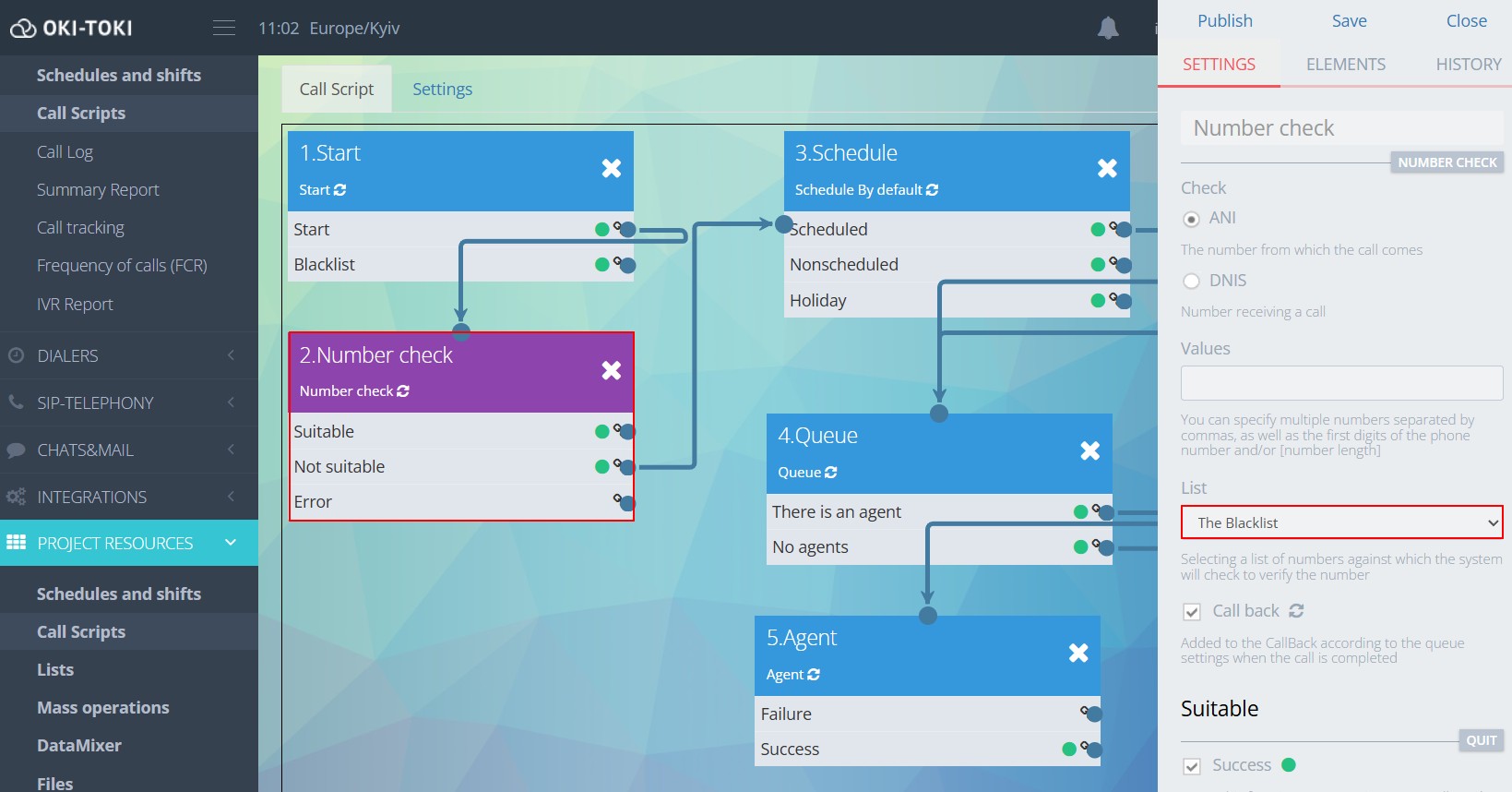 Lista Negra en el script de llamada