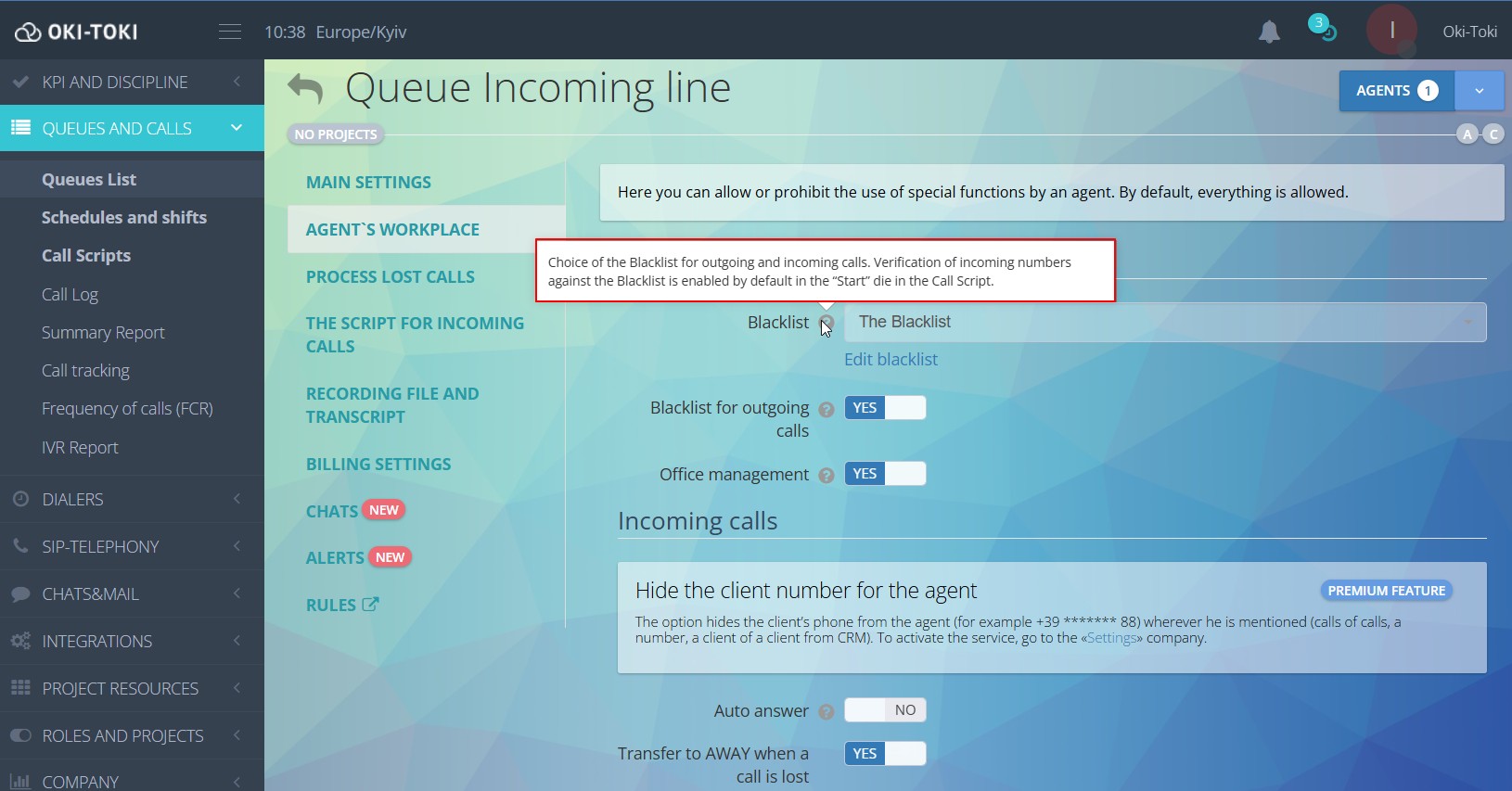 Lista Negra para llamadas entrantes y salientes