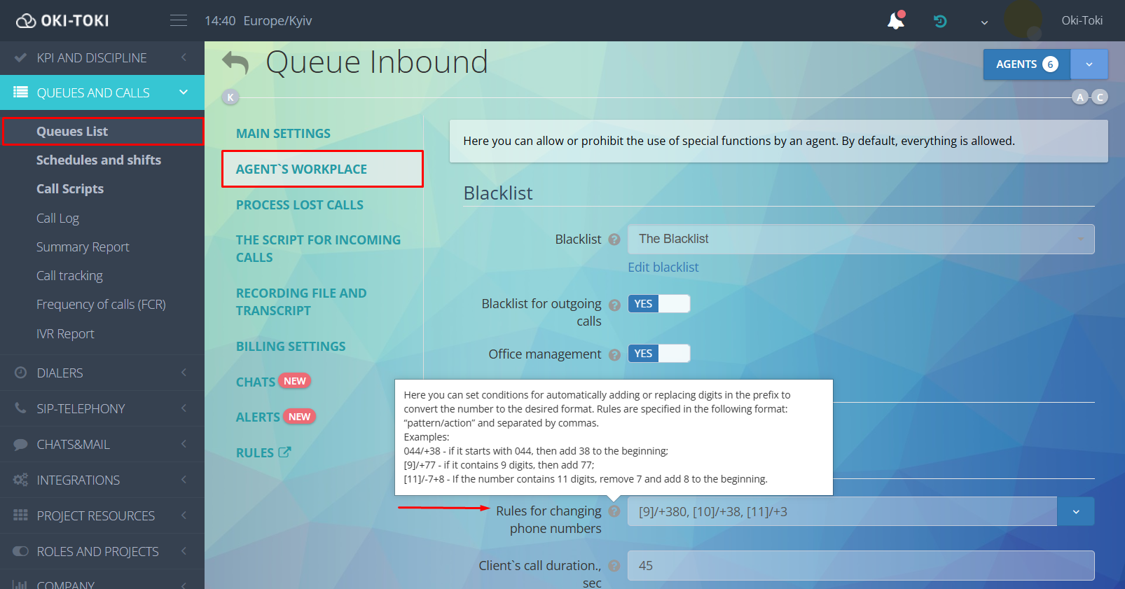 Transformación en Cola