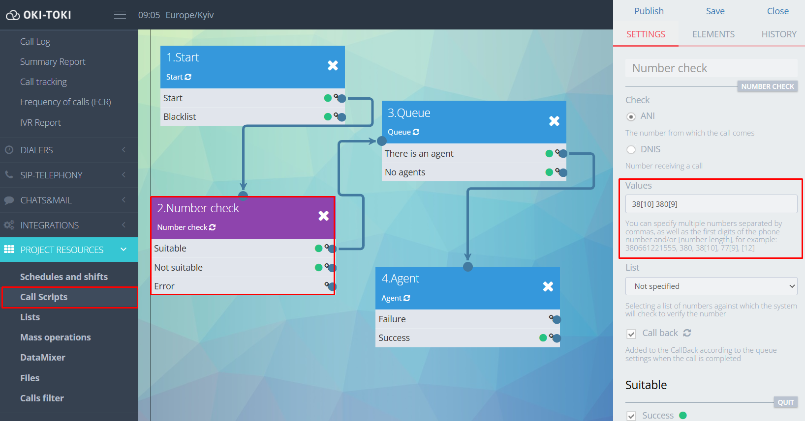 Cubo “Verificación de número”