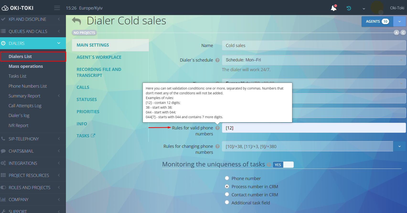 Validación en llamadas automáticas