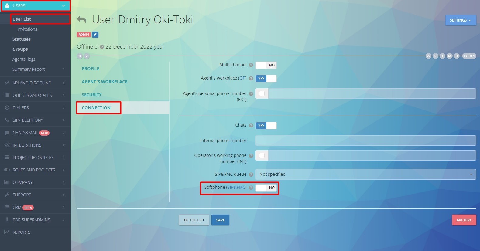 Configuración del medio de comunicación