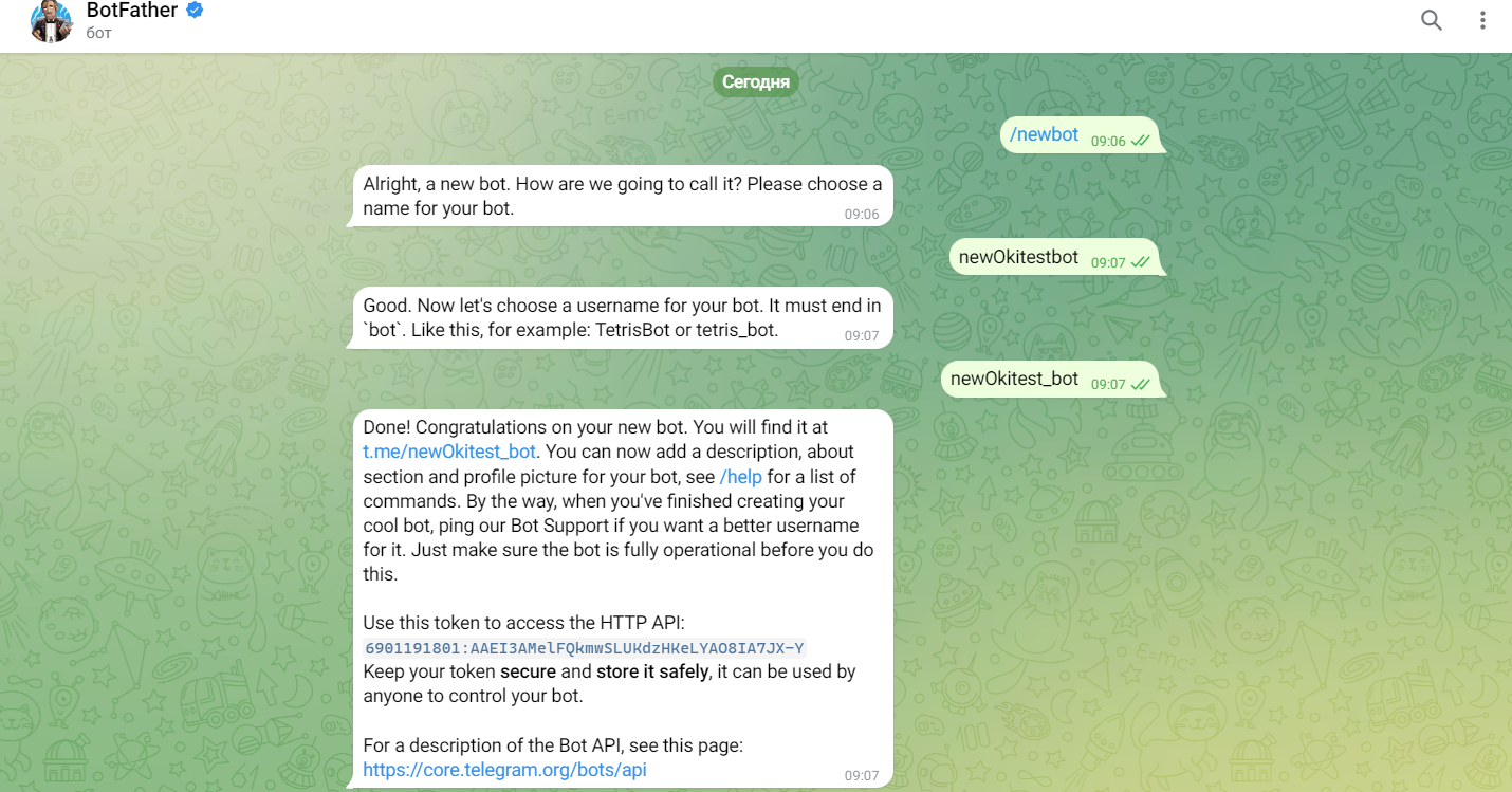 Сreación de un chatbot en Telegram