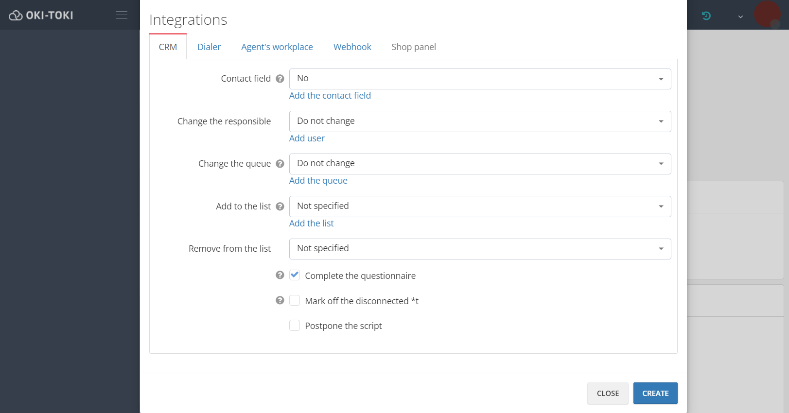 Configuraciones para la respuesta del formulario