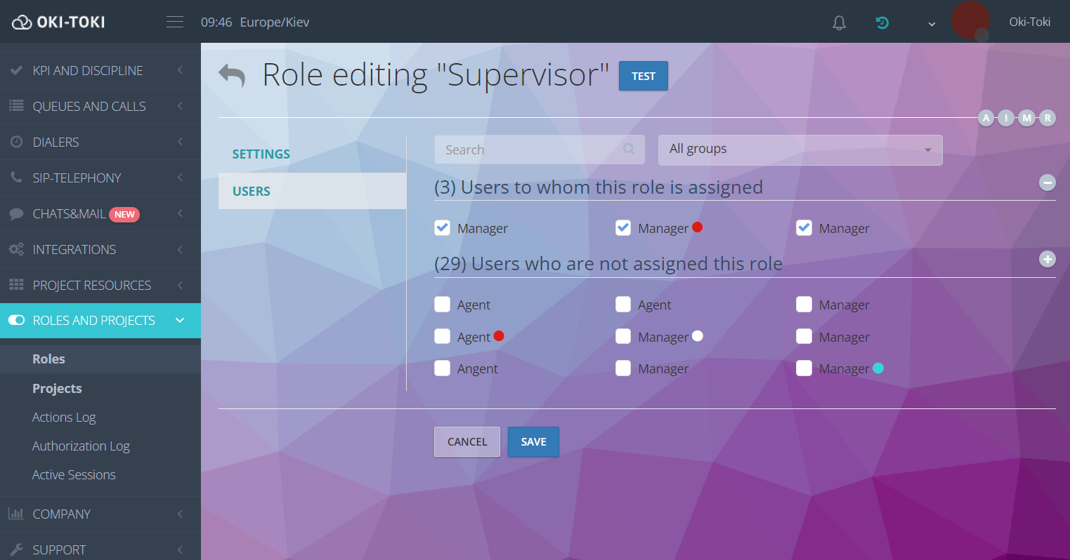 Asignación del Rol "Supervisor" a los usuarios