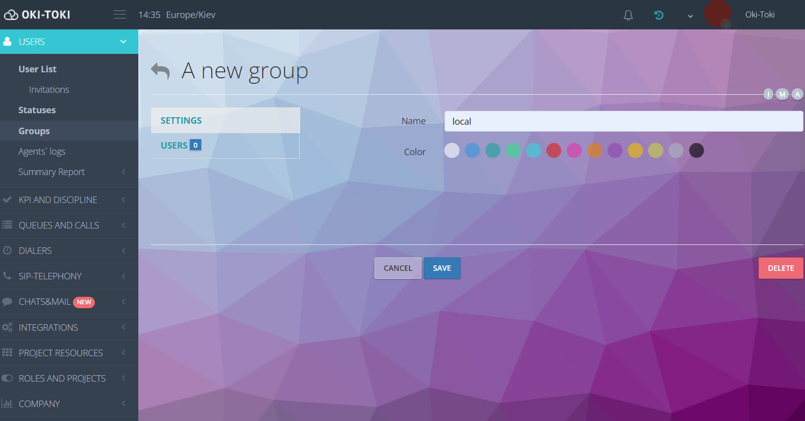 Creación de un grupo de usuarios