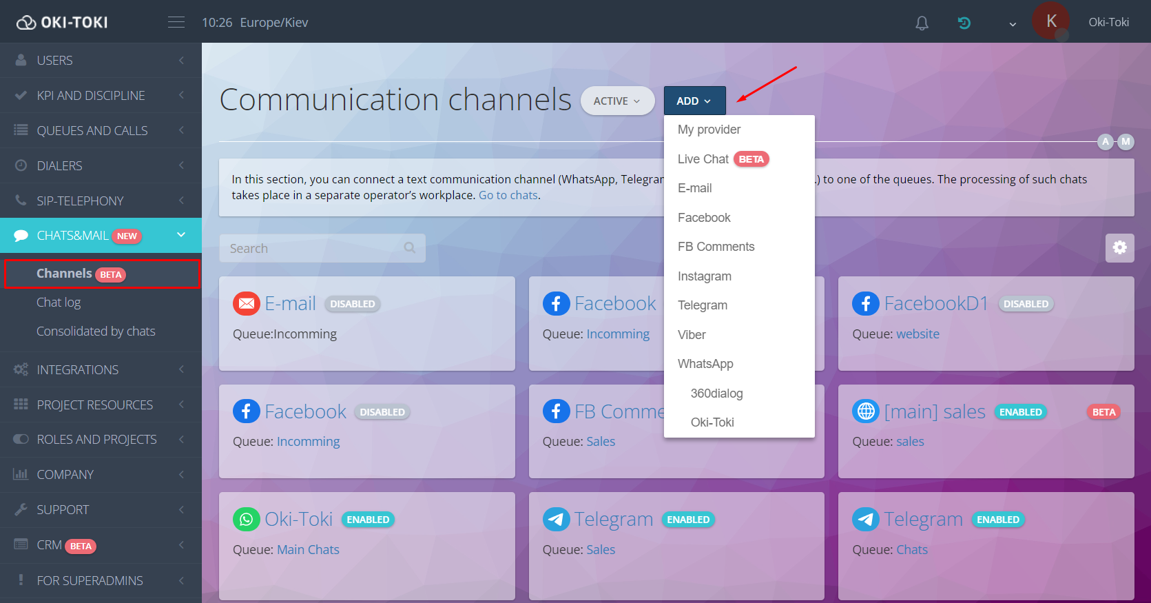 Canales de comunicación Oki-Toki