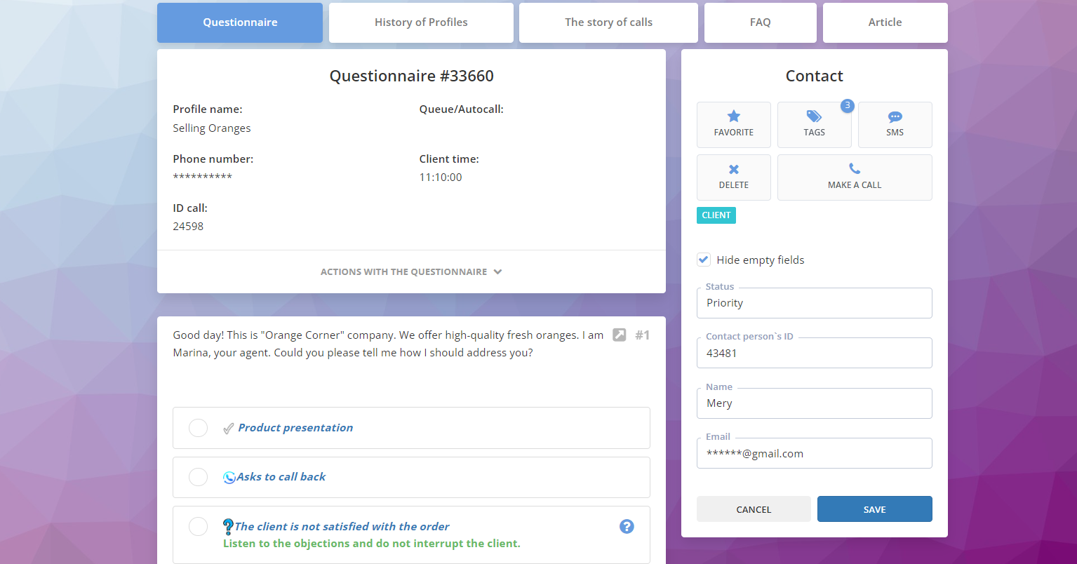 Ficha CRM