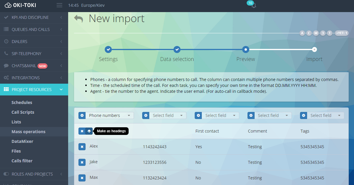 Movimiento de encabezado