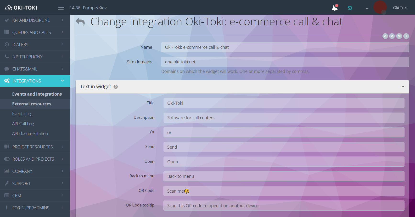 Configuración de texto