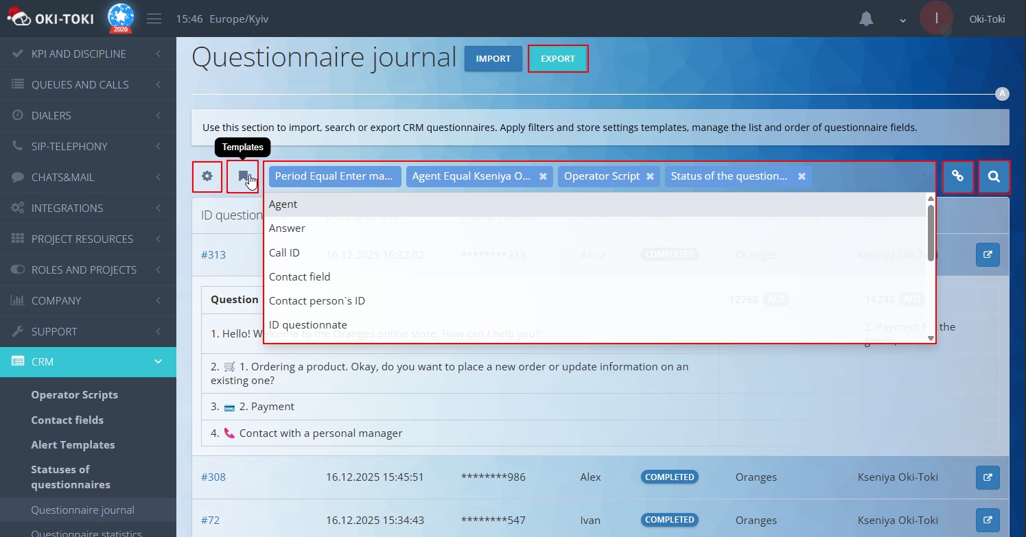 Funcionalidad del informe